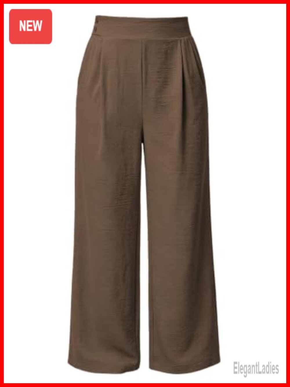 Plus Size Wide Leg Palazzo Pants High Rise Elastic Waist Pleated Business Casual